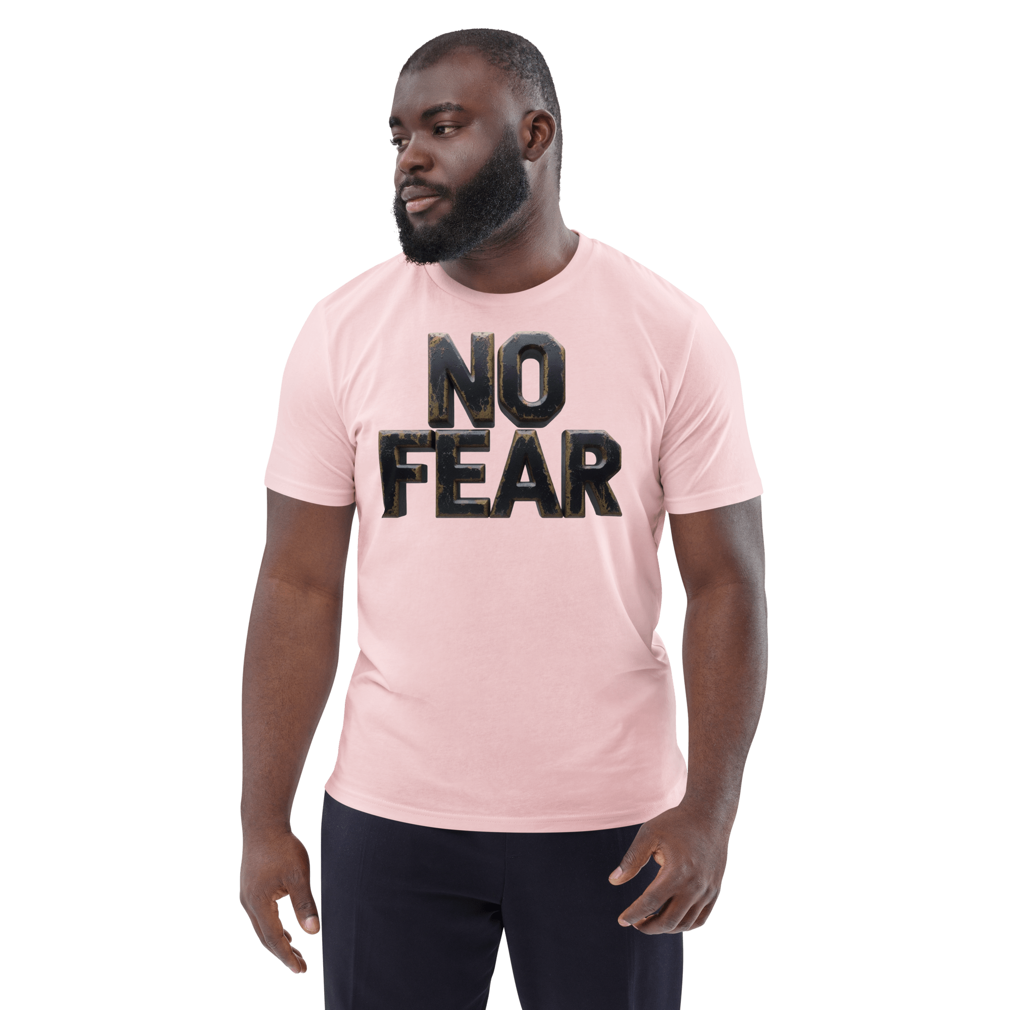 No Fear Organic Graphic Tee - Motivational T-Shirt - Design Delight Studio