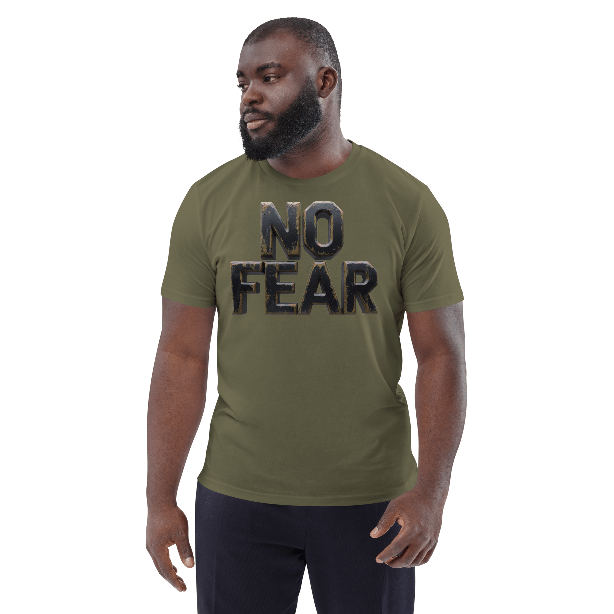 No Fear Organic Graphic Tee - Motivational T-Shirt - Design Delight Studio