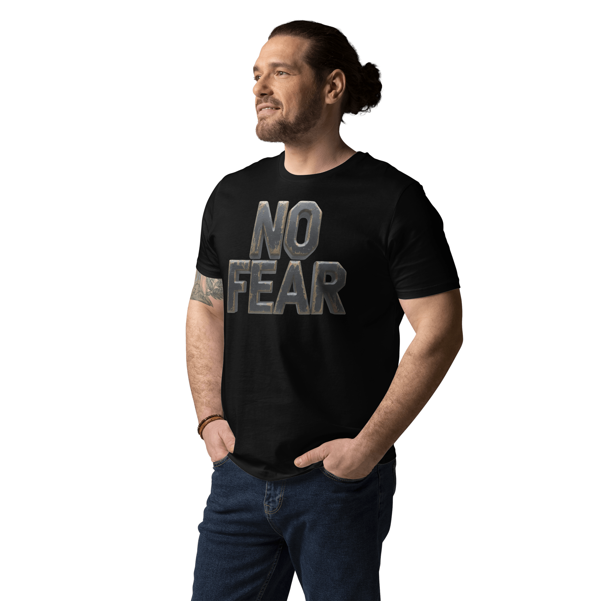 No Fear Organic Graphic Tee - Motivational T-Shirt - Design Delight Studio
