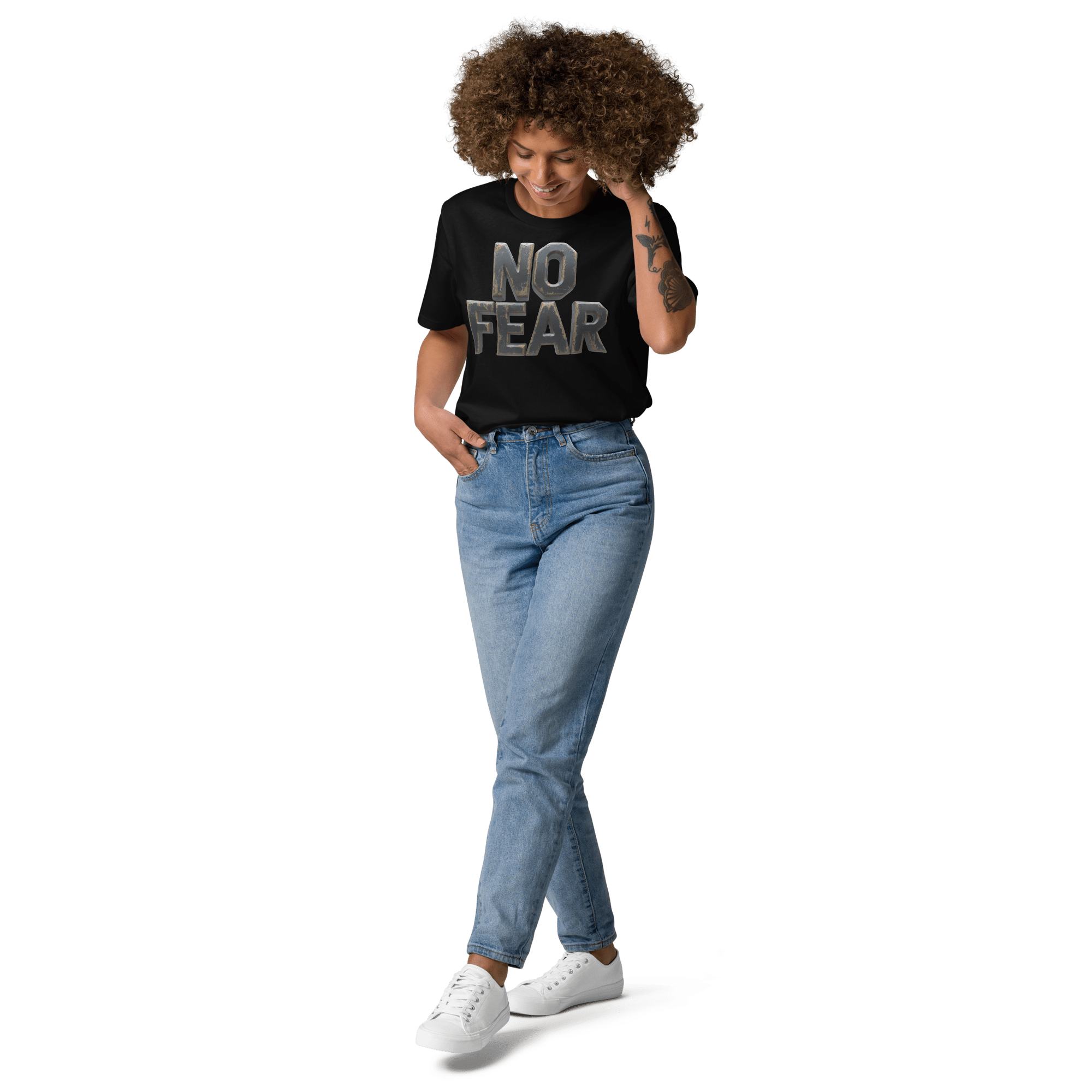 No Fear Organic Graphic Tee - Motivational T-Shirt - Design Delight Studio
