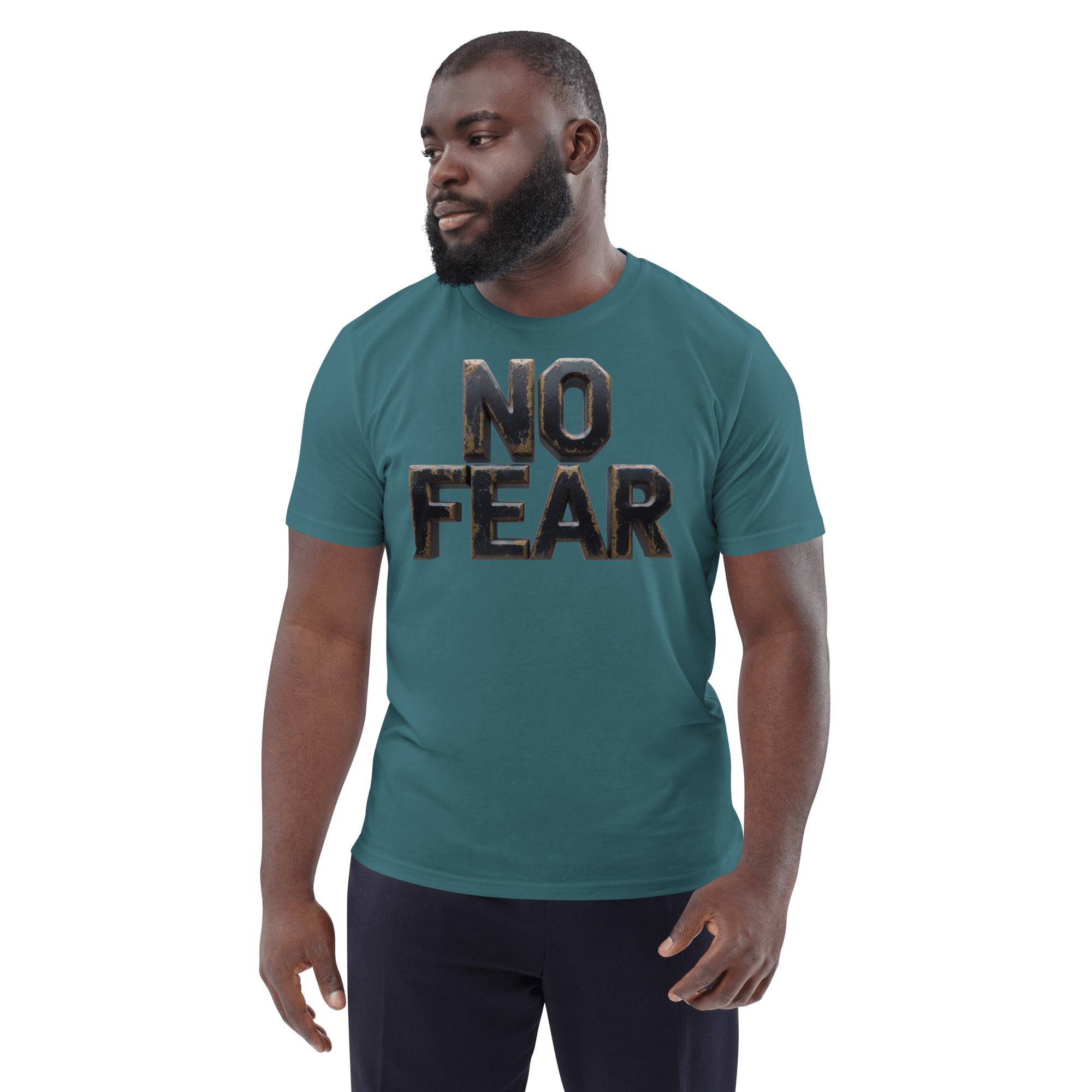 No Fear Organic Graphic Tee - Motivational T-Shirt - Design Delight Studio