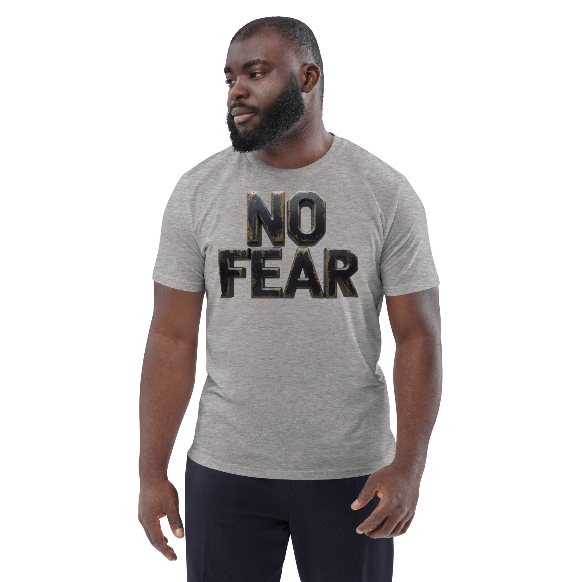 No Fear Organic Graphic Tee - Motivational T-Shirt - Design Delight Studio