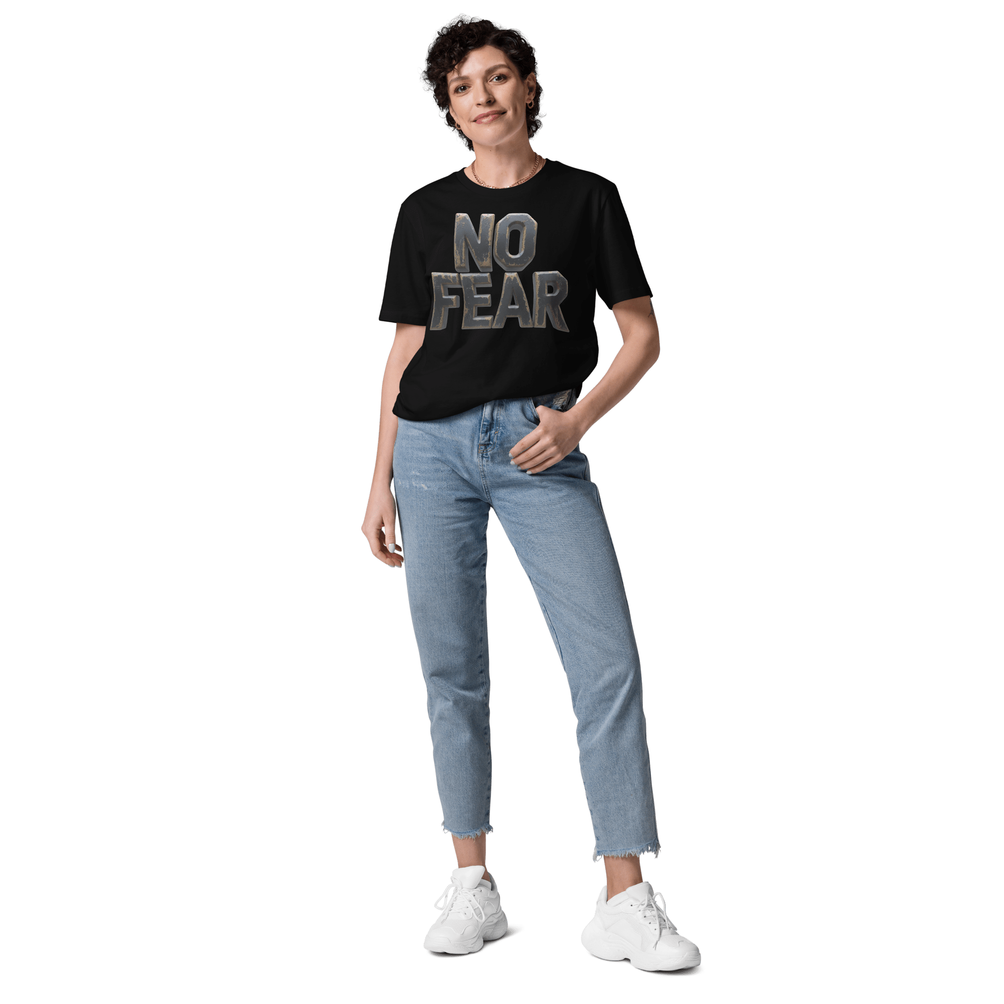 No Fear Organic Graphic Tee - Motivational T-Shirt - Design Delight Studio