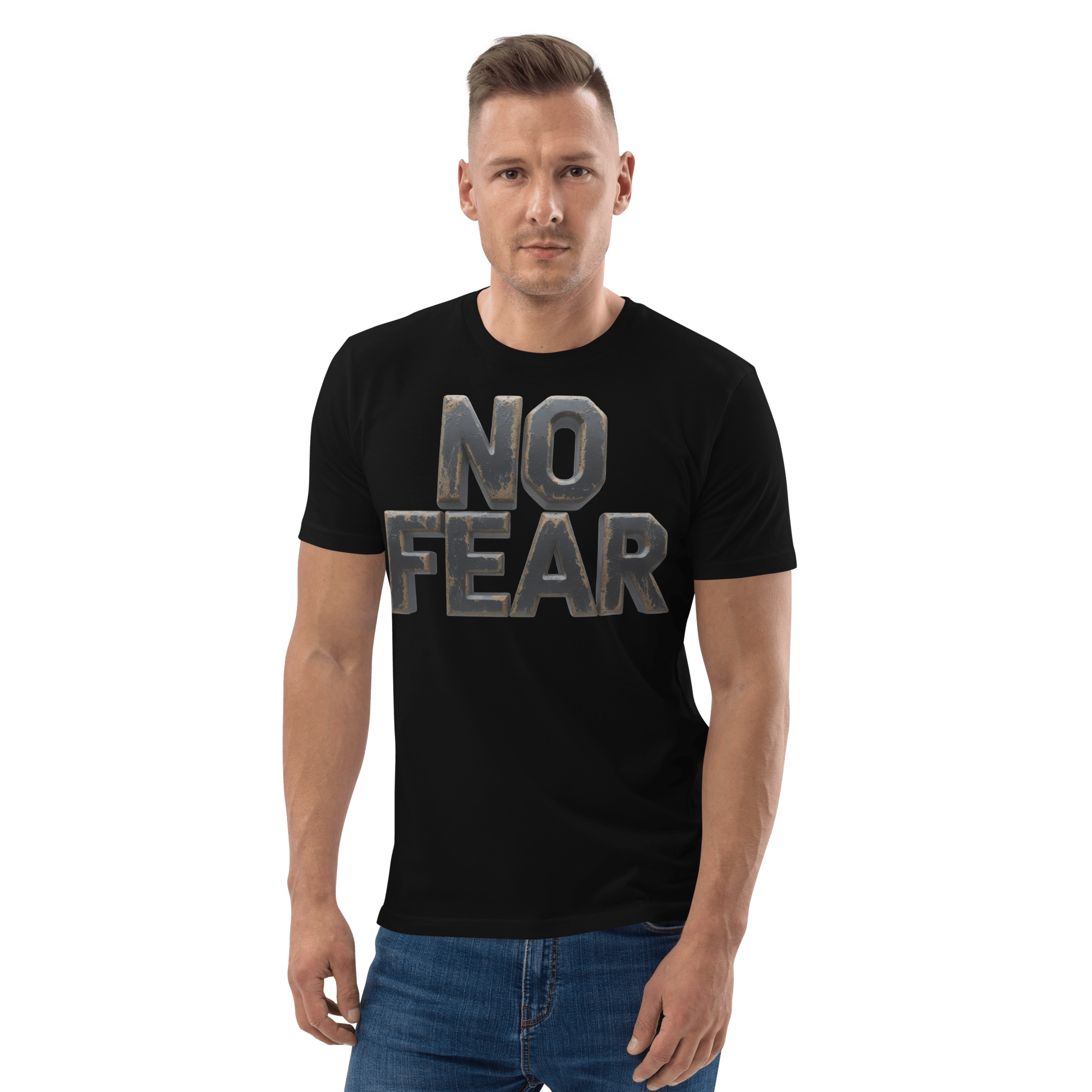 No Fear Organic Graphic Tee - Motivational T-Shirt - Design Delight Studio