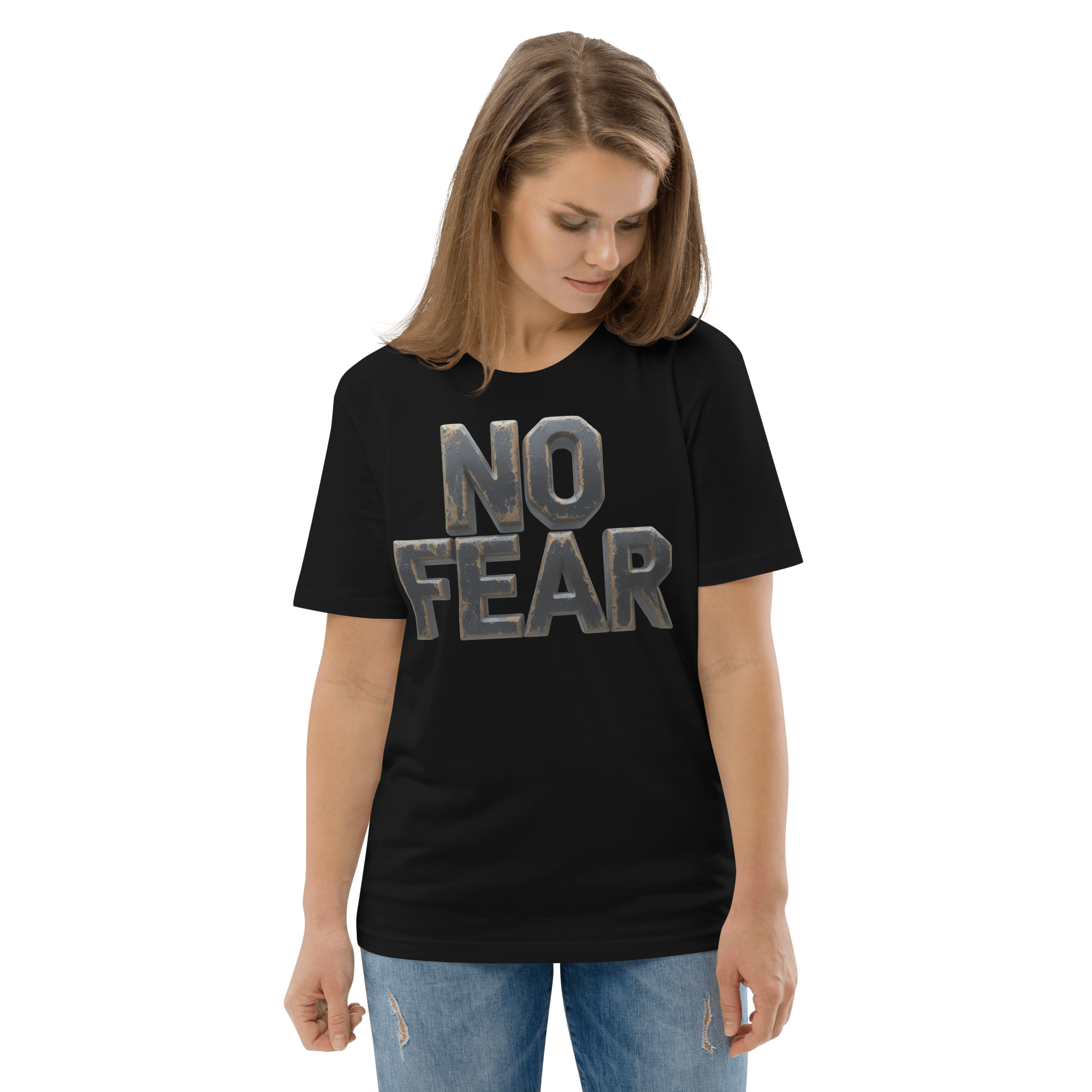 No Fear Organic Graphic Tee - Motivational T-Shirt - Design Delight Studio