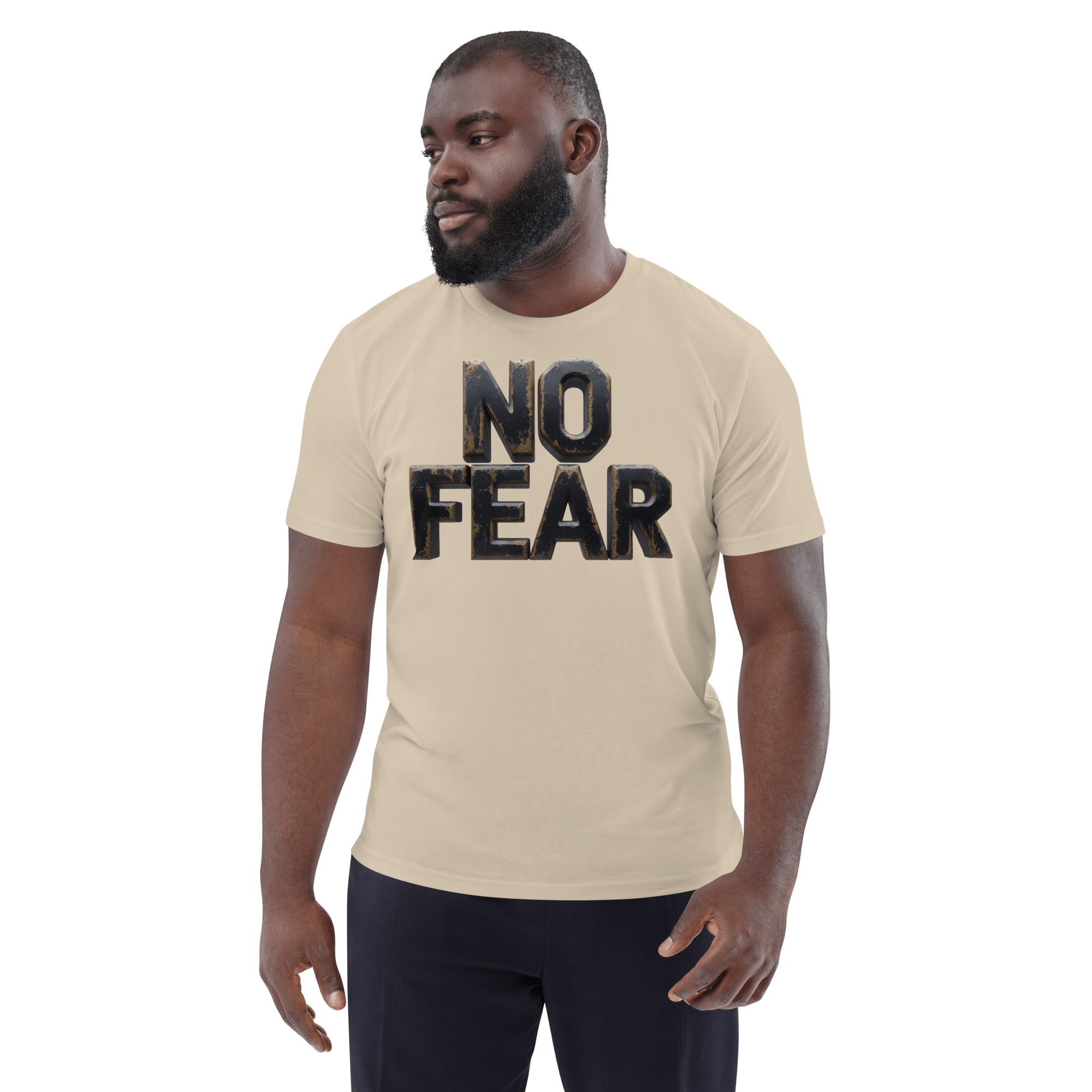 No Fear Organic Graphic Tee - Motivational T-Shirt - Design Delight Studio