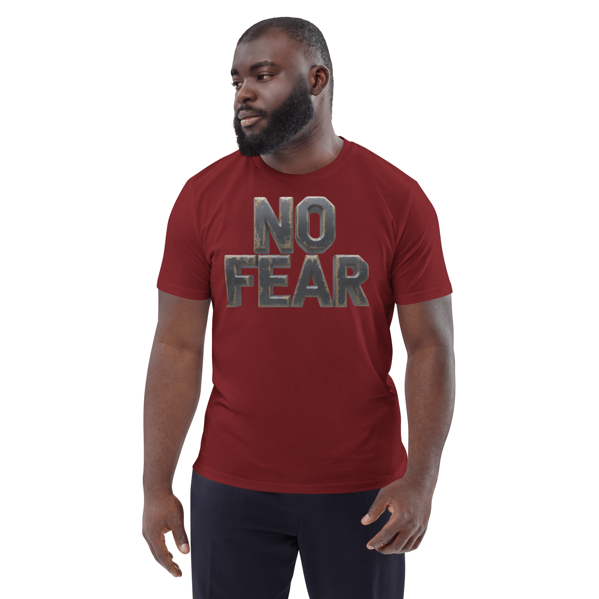 No Fear Organic Graphic Tee - Motivational T-Shirt - Design Delight Studio