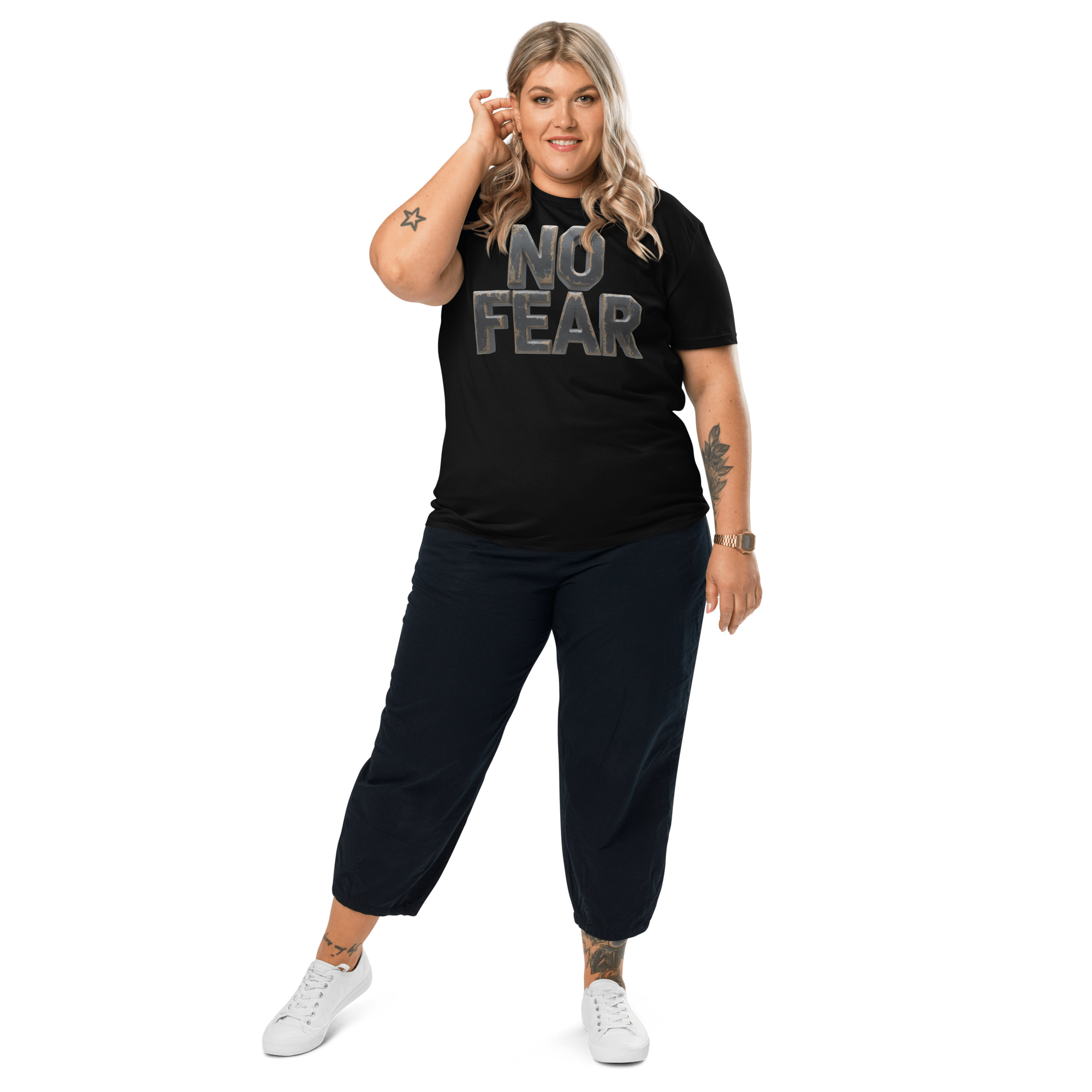 No Fear Organic Graphic Tee - Motivational T-Shirt - Design Delight Studio