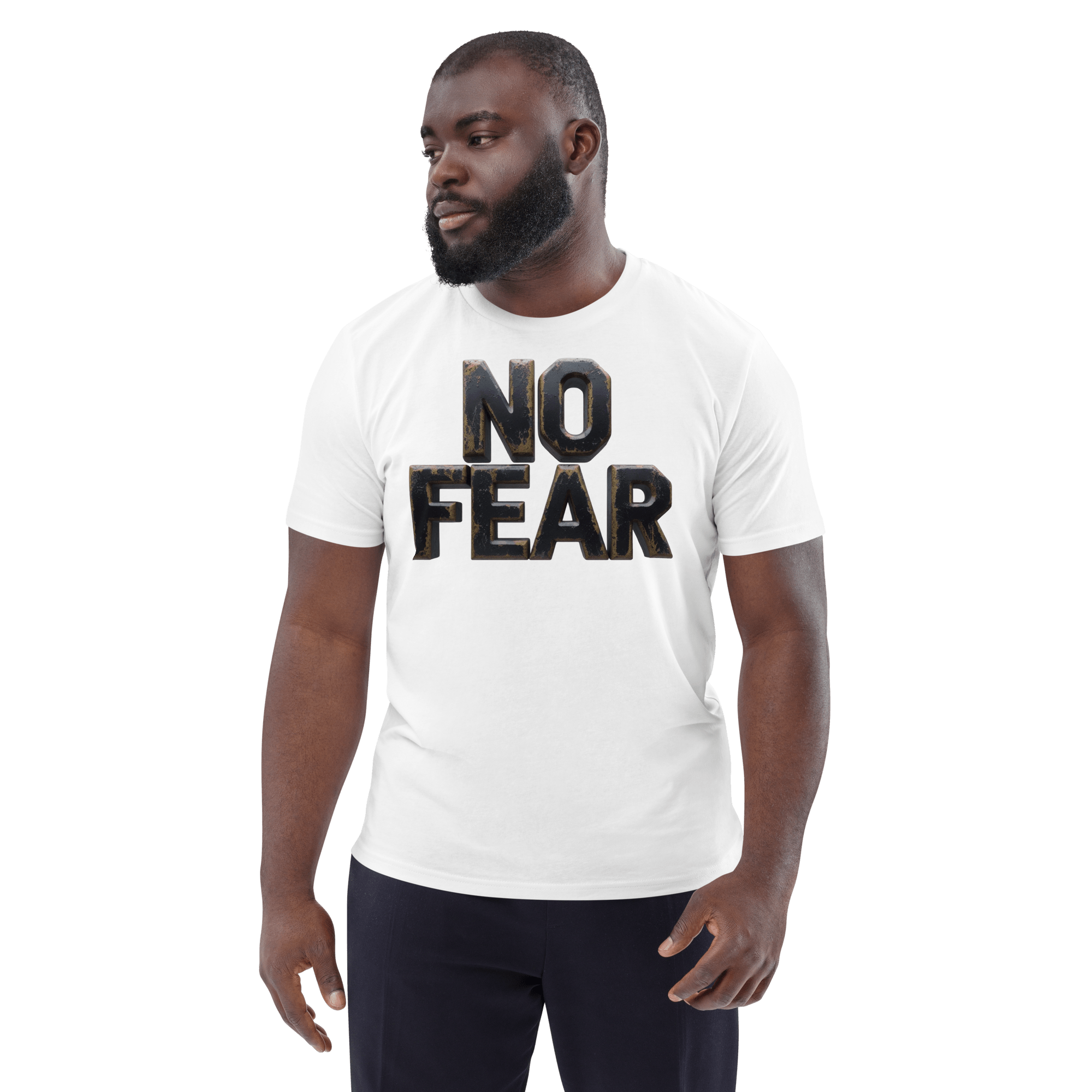 No Fear Organic Graphic Tee - Motivational T-Shirt - Design Delight Studio