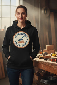 Mud Right Lines Tight | Masonry Precision Unisex Organic Hoodie