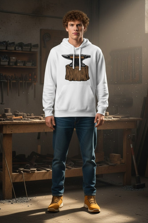 Forged In Fire Anvil Hoodie | Organic Blacksmith Pullover