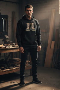 Rugged Work Boots Graphic Hoodie | Blue Collar Pride