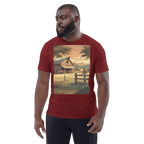 Rustic Ranch Life Organic Cotton T-Shirt | Cowboy & Horses Tee - Design Delight Studio