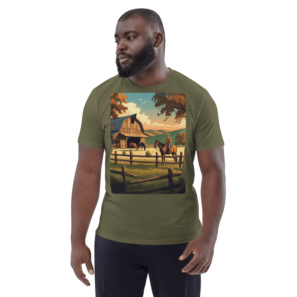 Rustic Ranch Life Tee - Organic Cotton Graphic T-Shirt - Design Delight Studio