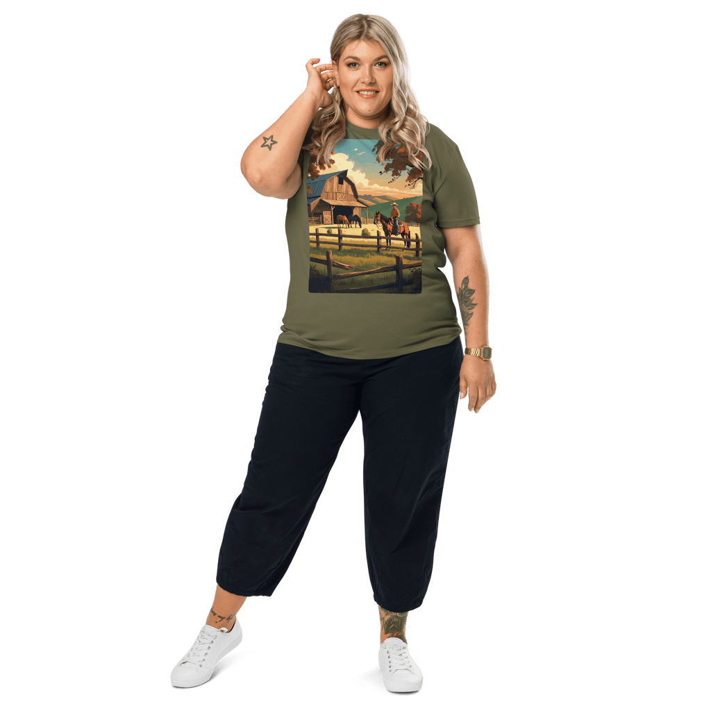 Rustic Ranch Life Tee - Organic Cotton Graphic T-Shirt - Design Delight Studio
