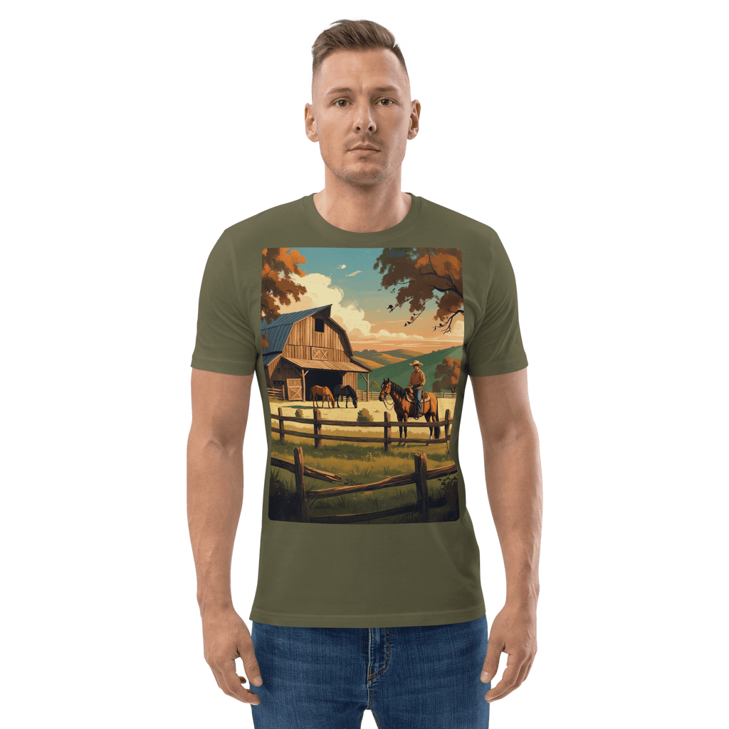 Rustic Ranch Life Tee - Organic Cotton Graphic T-Shirt - Design Delight Studio