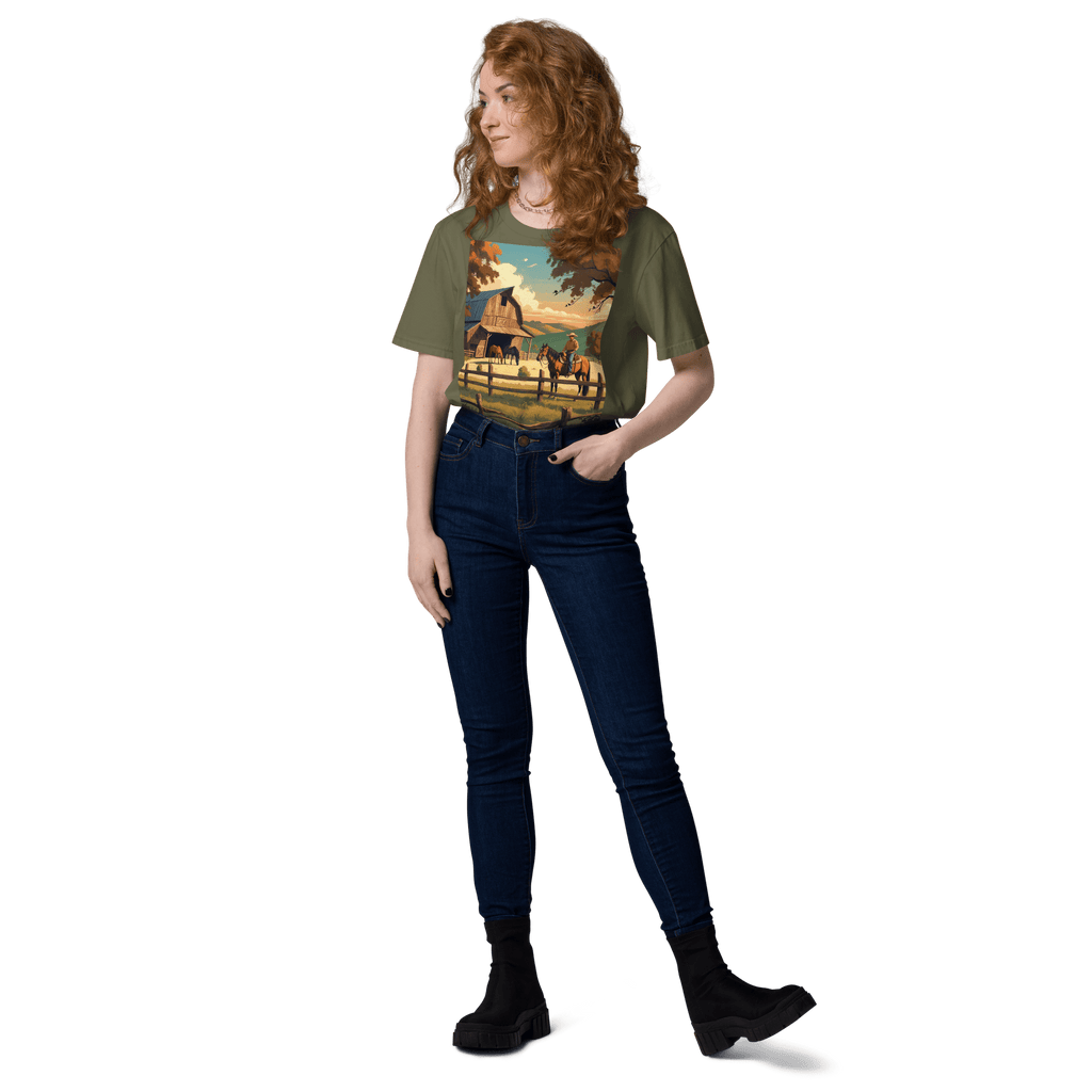Rustic Ranch Life Tee - Organic Cotton Graphic T-Shirt - Design Delight Studio