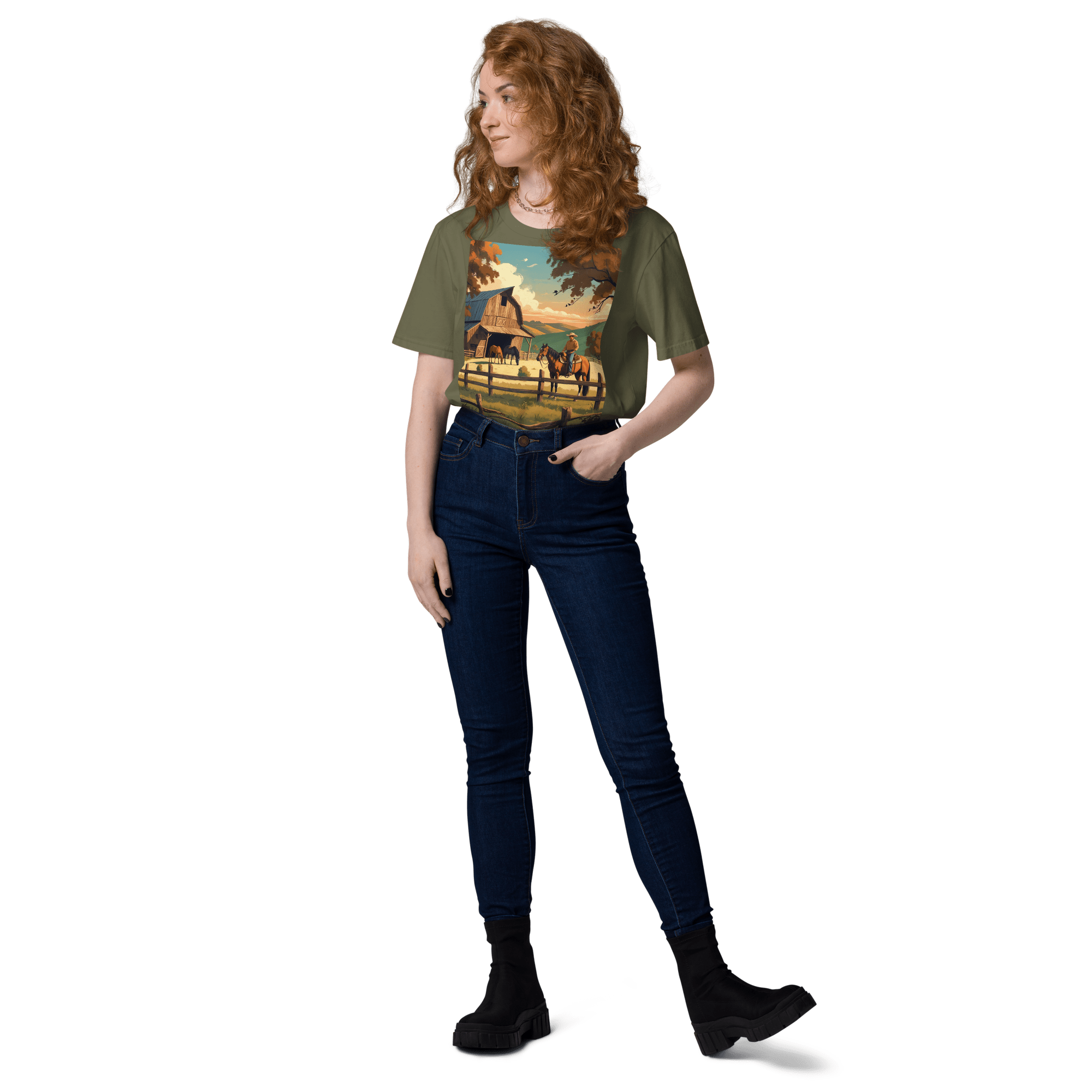 Rustic Ranch Life Tee - Organic Cotton Graphic T-Shirt - Design Delight Studio