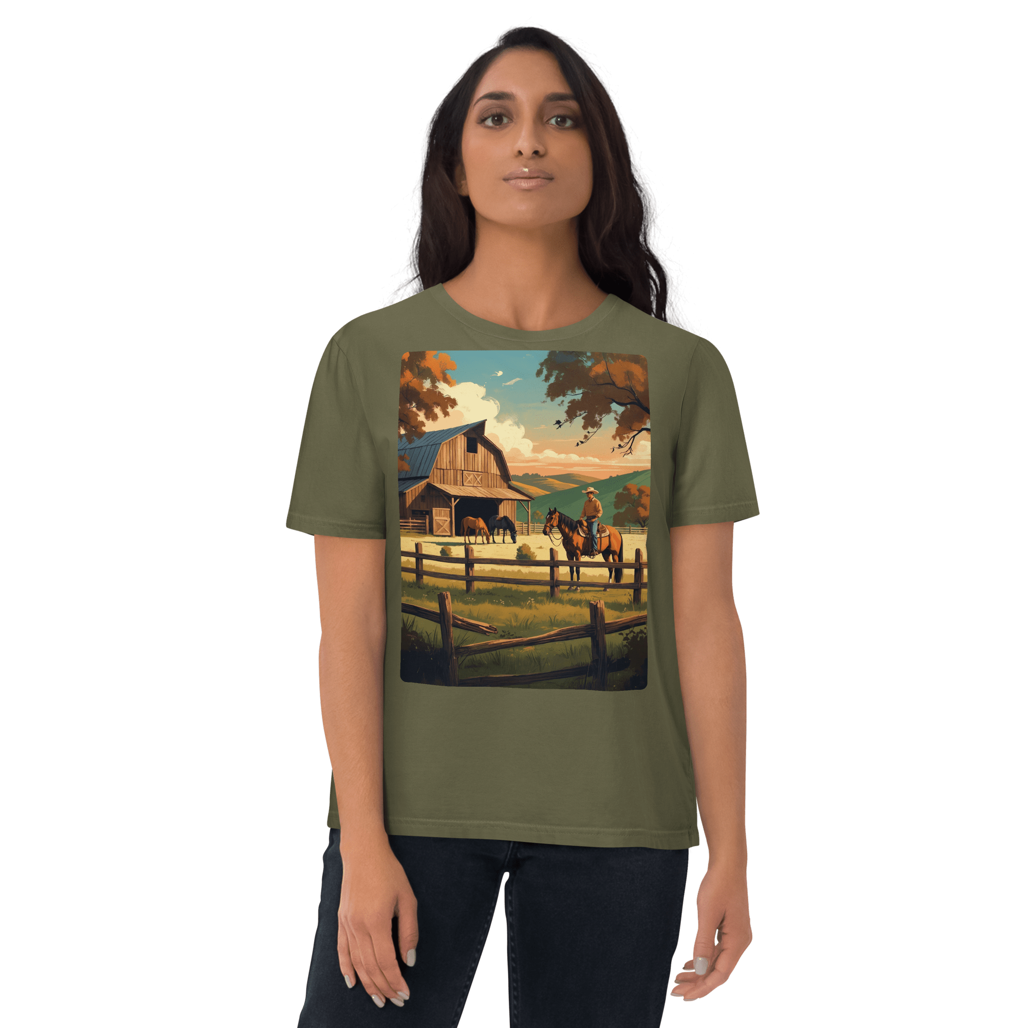Rustic Ranch Life Tee - Organic Cotton Graphic T-Shirt - Design Delight Studio