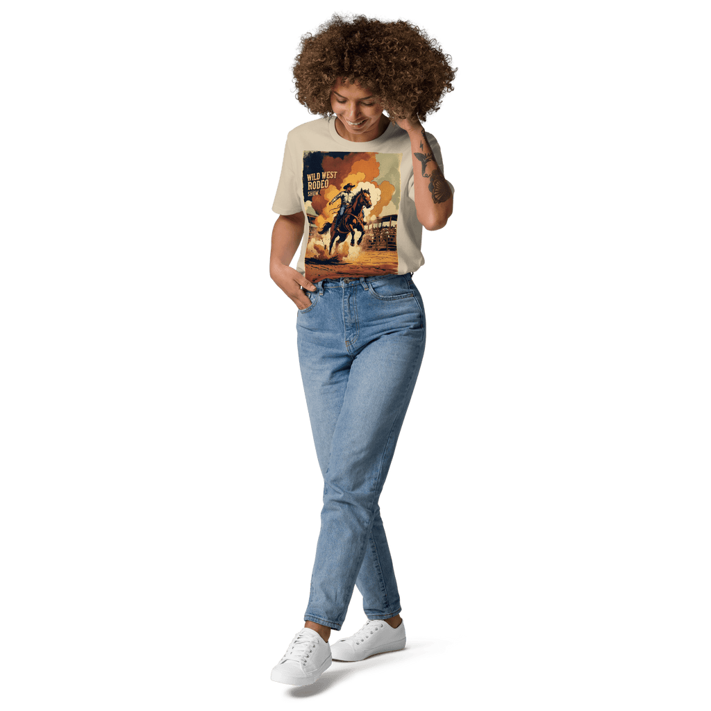 Saddle Up in Style: Cowboy Renaissance Premium Organic Cotton Rodeo Tee - Design Delight Studio