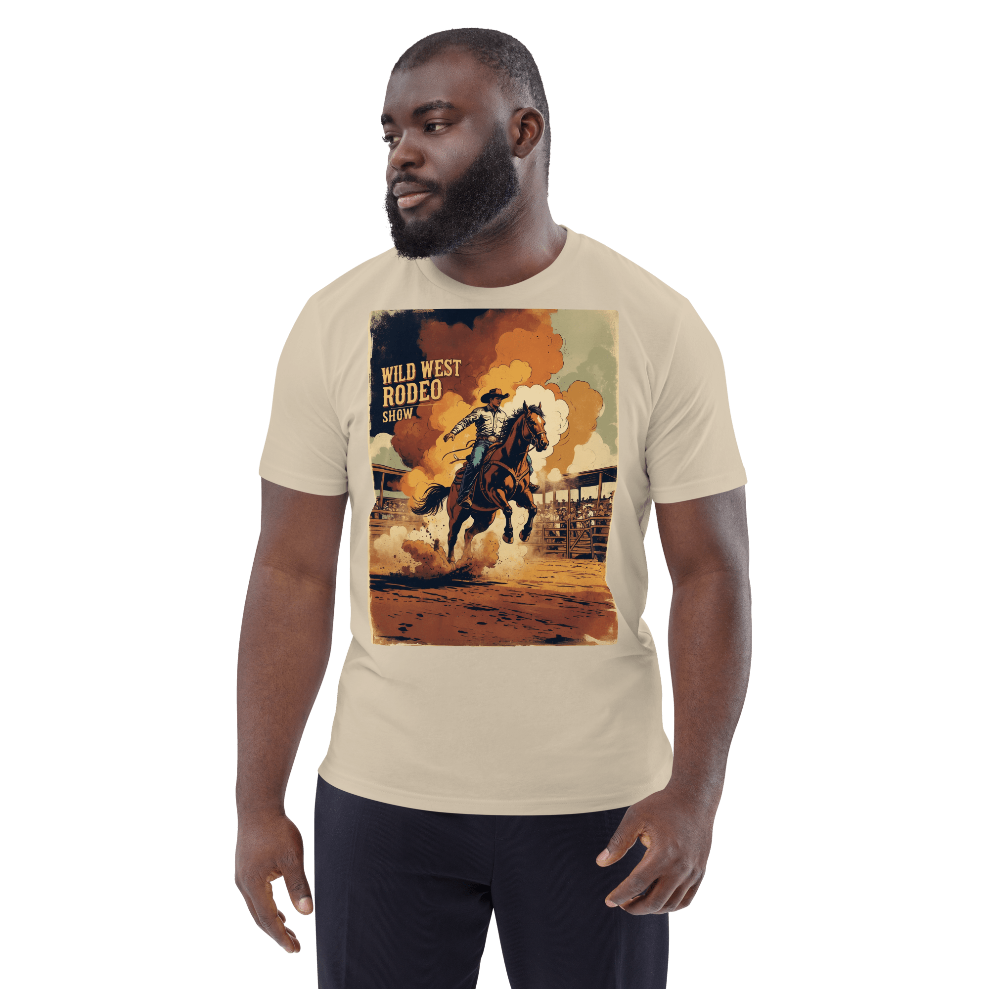 Saddle Up in Style: Cowboy Renaissance Premium Organic Cotton Rodeo Tee - Design Delight Studio