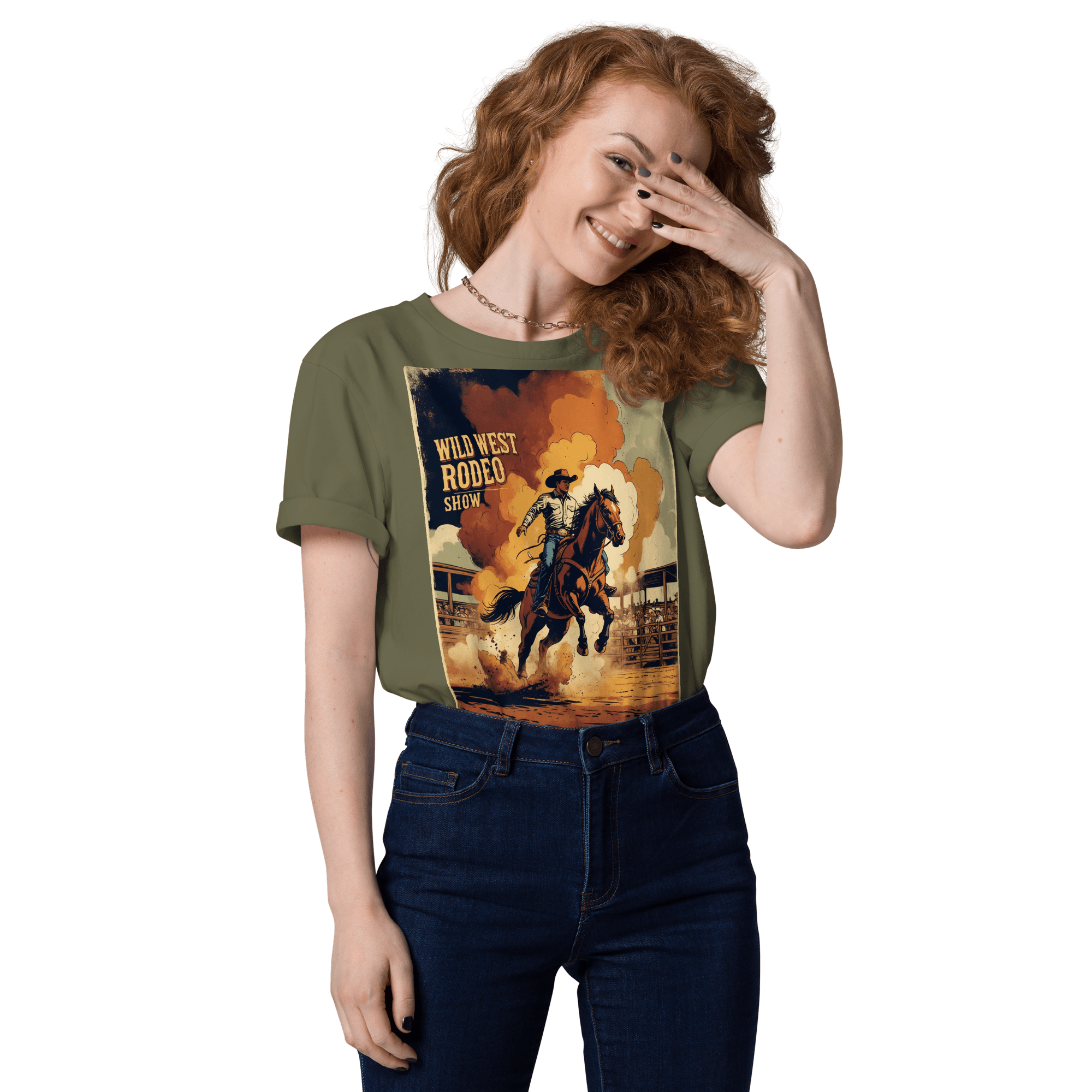 Saddle Up in Style: Cowboy Renaissance Premium Organic Cotton Rodeo Tee - Design Delight Studio