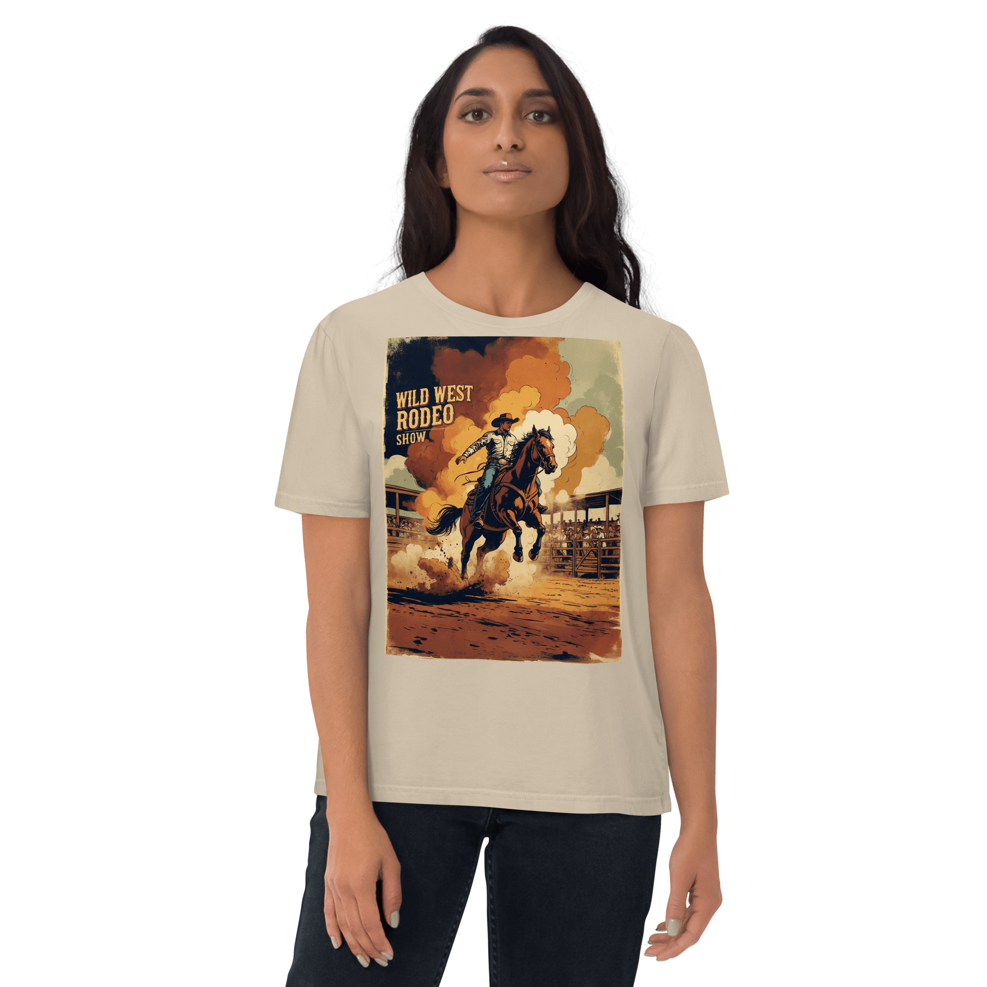 Saddle Up in Style: Cowboy Renaissance Premium Organic Cotton Rodeo Tee - Design Delight Studio