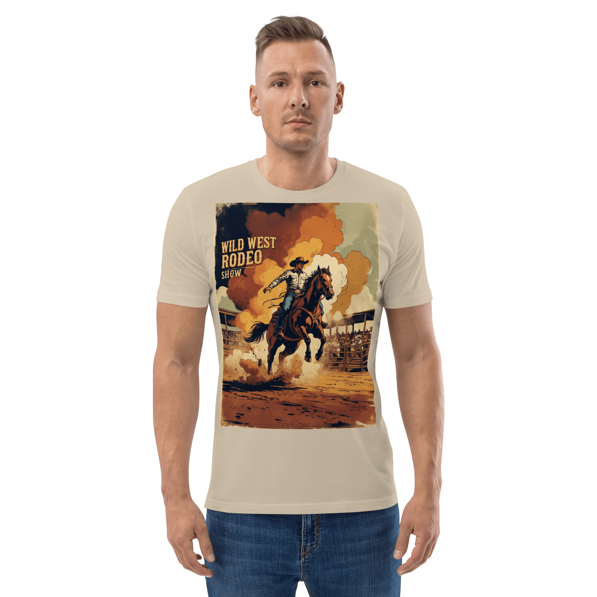 Saddle Up in Style: Cowboy Renaissance Premium Organic Cotton Rodeo Tee - Design Delight Studio