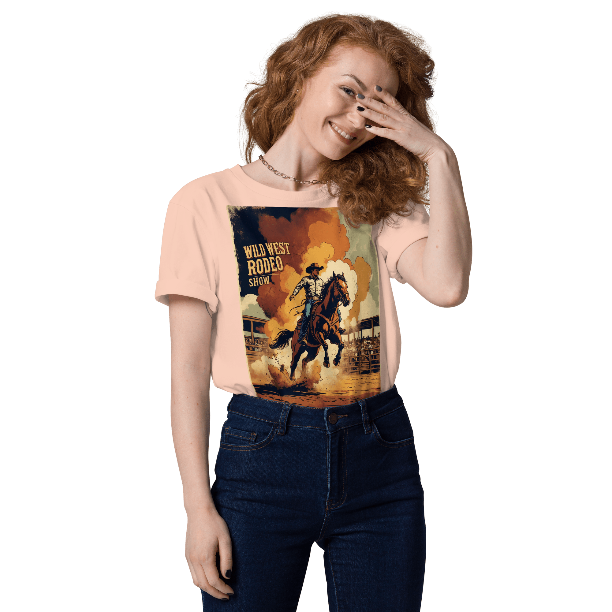 Saddle Up in Style: Cowboy Renaissance Premium Organic Cotton Rodeo Tee - Design Delight Studio
