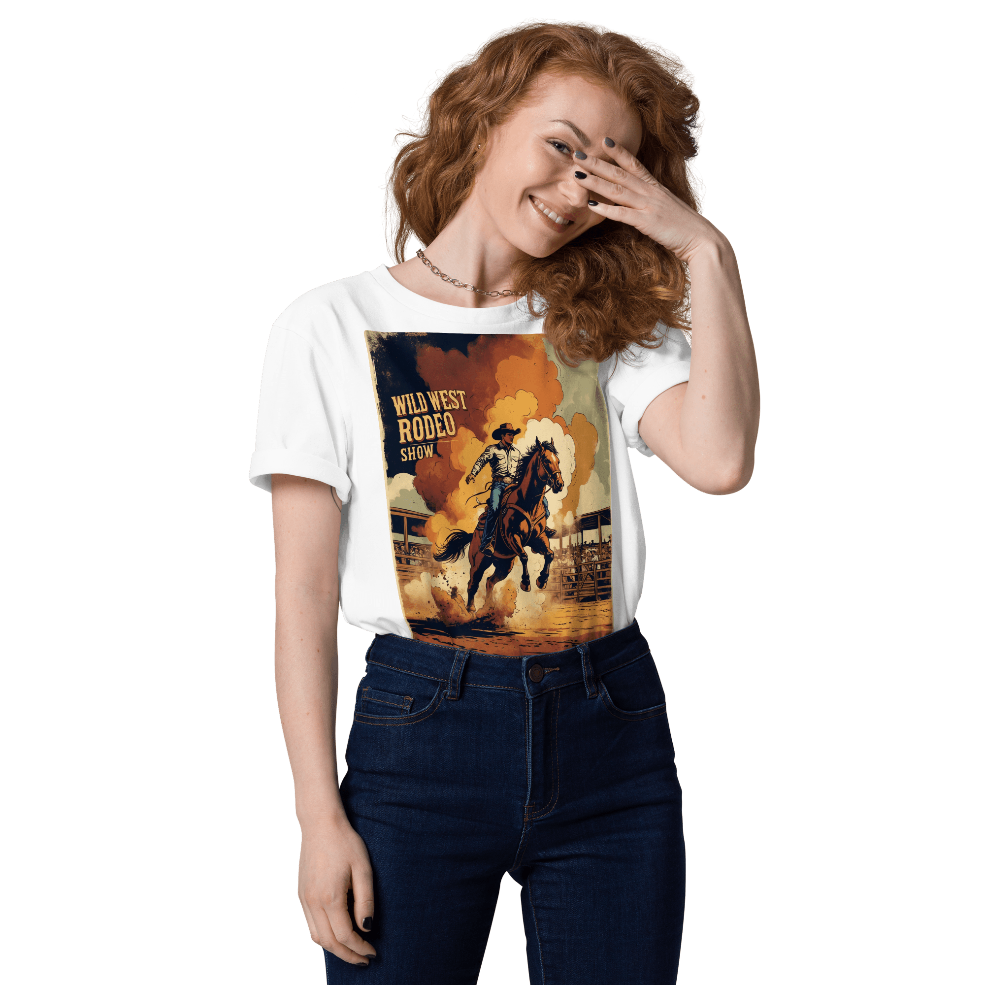 Saddle Up in Style: Cowboy Renaissance Premium Organic Cotton Rodeo Tee - Design Delight Studio