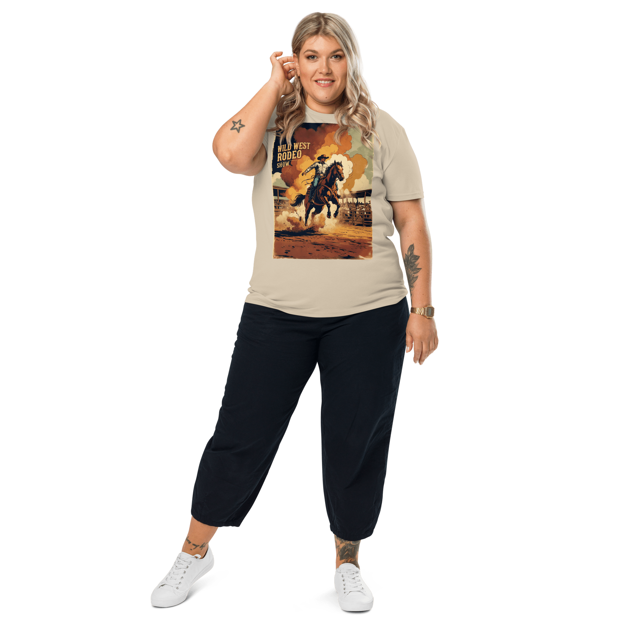 Saddle Up in Style: Cowboy Renaissance Premium Organic Cotton Rodeo Tee - Design Delight Studio