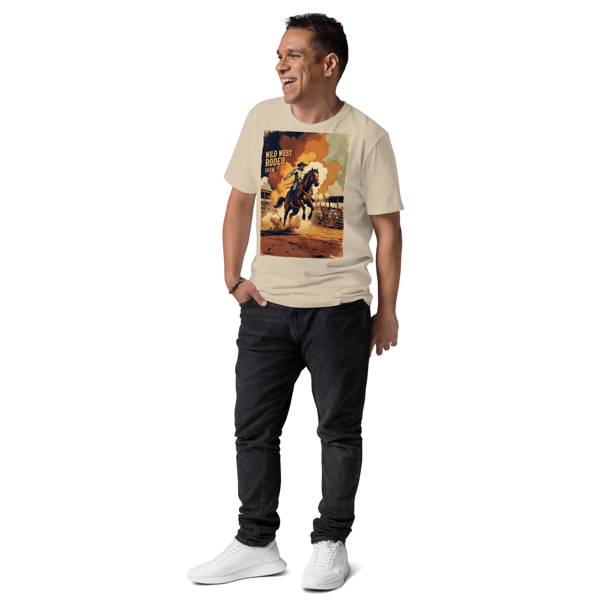 Saddle Up in Style: Cowboy Renaissance Premium Organic Cotton Rodeo Tee - Design Delight Studio