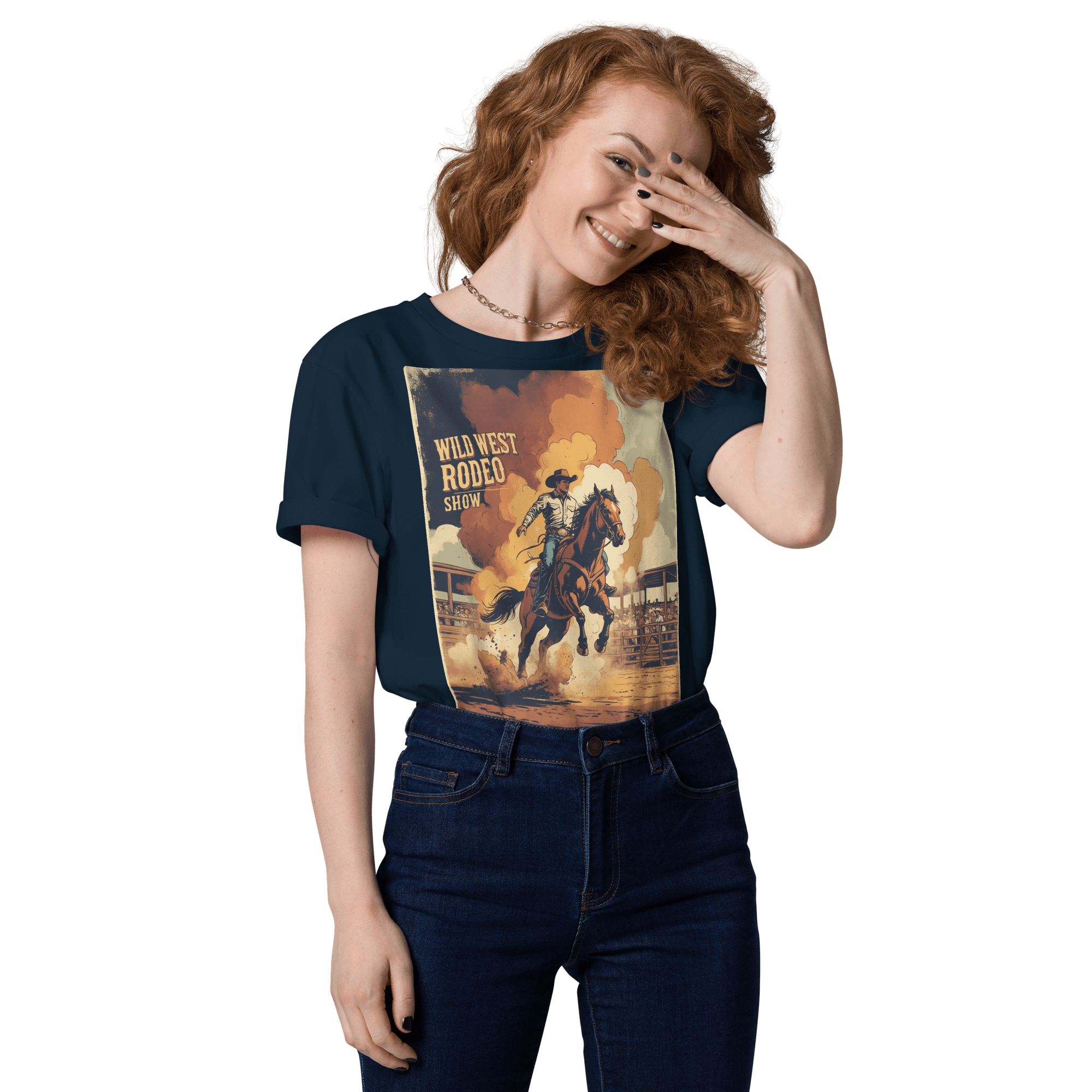 Saddle Up in Style: Cowboy Renaissance Premium Organic Cotton Rodeo Tee - Design Delight Studio