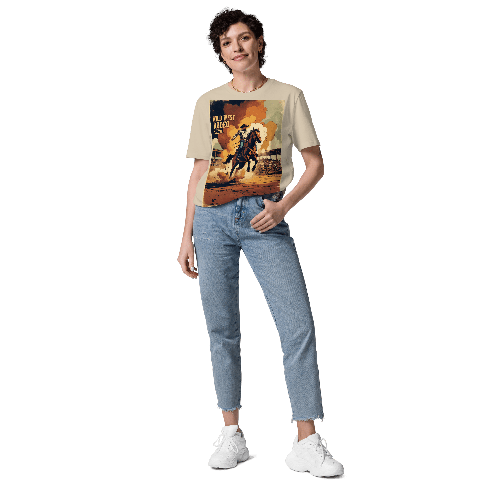 Saddle Up in Style: Cowboy Renaissance Premium Organic Cotton Rodeo Tee - Design Delight Studio