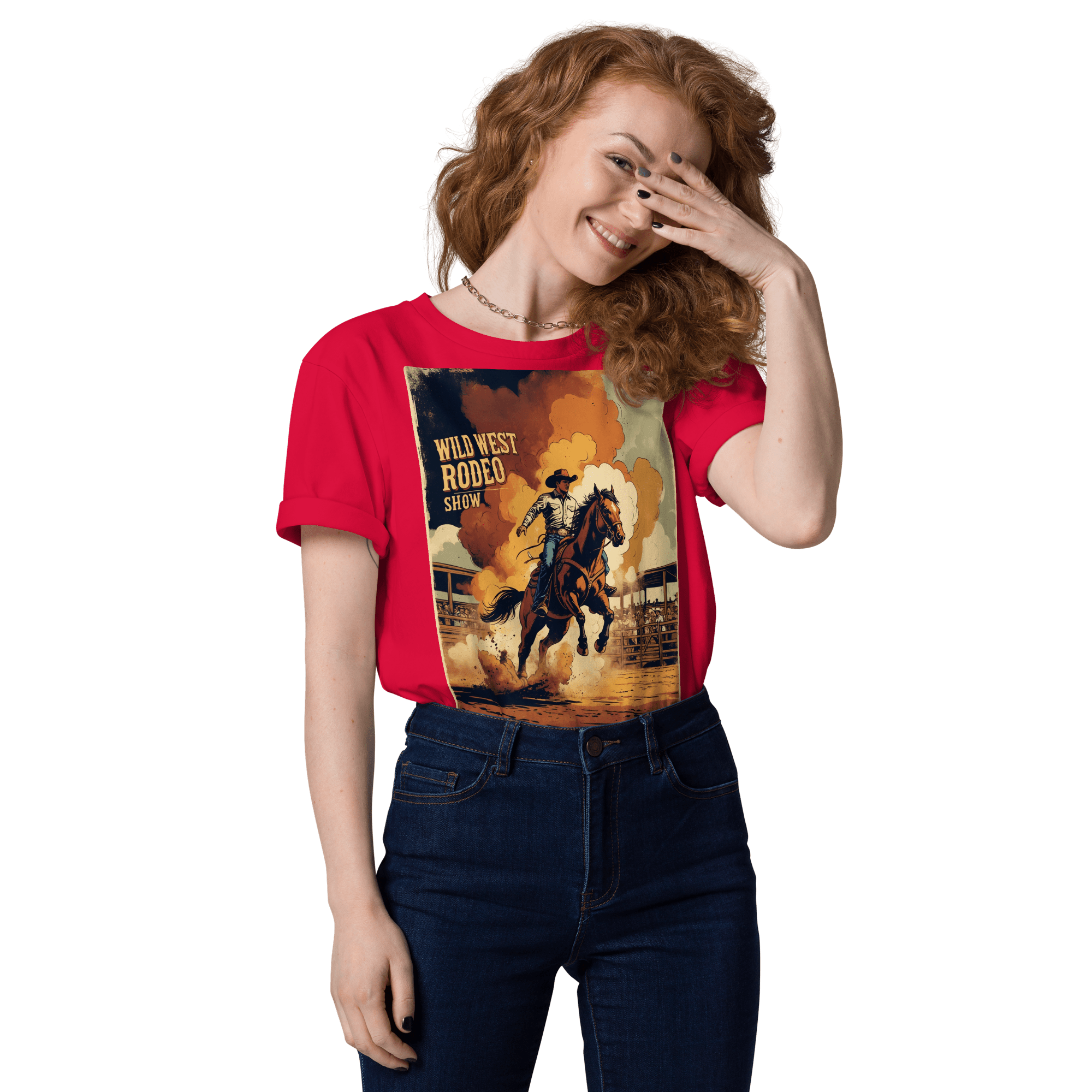 Saddle Up in Style: Cowboy Renaissance Premium Organic Cotton Rodeo Tee - Design Delight Studio