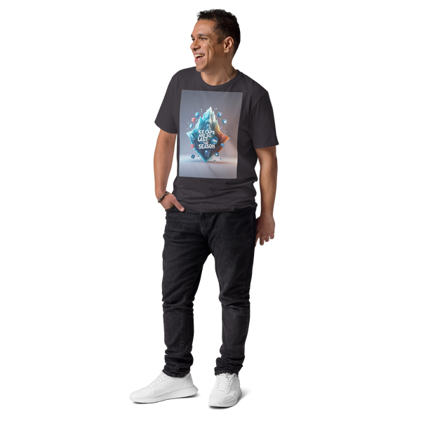 "Melting Reality: Ice Caps Are Disappearing" – Organic Cotton Climate Awareness Tee - Design Delight Studio