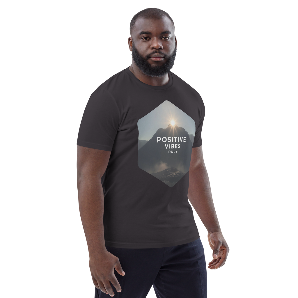 Positive Vibes Only – Inspirational Organic Cotton Tee - Design Delight Studio