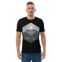 Positive Vibes Only – Inspirational Organic Cotton Tee - Design Delight Studio