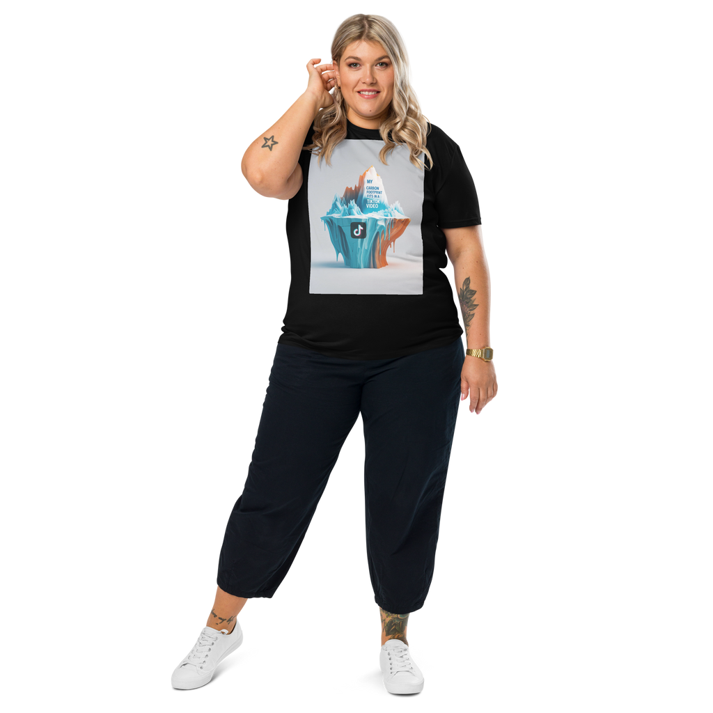 "Viral Footprint: My Carbon Footprint Fits in a TikTok Video" – Organic Cotton Climate Awareness Tee - Design Delight Studio
