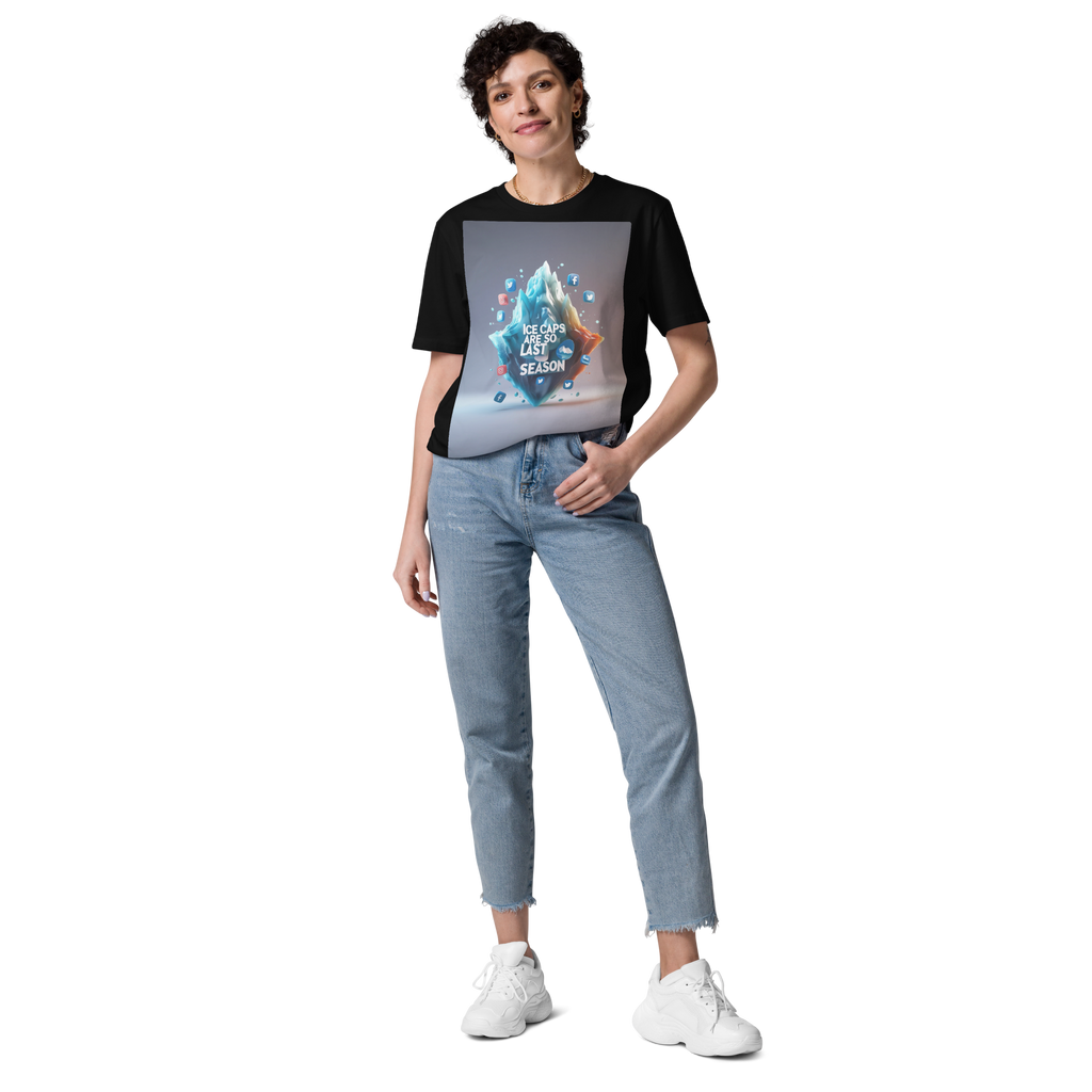 "Melting Reality: Ice Caps Are Disappearing" – Organic Cotton Climate Awareness Tee - Design Delight Studio