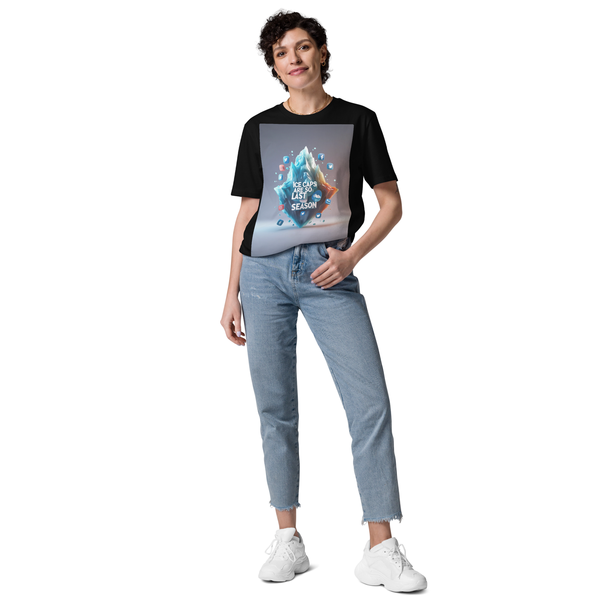 "Melting Reality: Ice Caps Are Disappearing" – Organic Cotton Climate Awareness Tee - Design Delight Studio