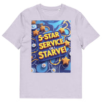 Organic cotton t-shirt – ‘5-Star Service or Starve’ bold gig economy satire design. Perfect for delivery drivers, service workers & freelancers. Soft & eco-friendly!