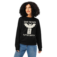 Organic Cotton Sweatshirt – Unisex – Save the Bats (Flip the Switch)