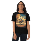 Vintage Wild West Rodeo Show Organic Cotton T-Shirt | Cowboy Bronc Rider Graphic Tee - Design Delight Studio